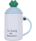 تصویر ماگ دردار سرامیکی سفید آبی روشن Vintage 