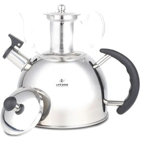 تصویر کتری و قوری لایف اسمایل مدل TK1 14 LIFE SMILE TK1-14 KETTLE AND TEA POT