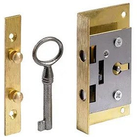 تصویر قفل صندوقی هتیچ مدل 9100034 طلایی براق Mortise locks