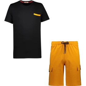 تصویر ست تیشرت و شلوارک مردانه مادر مدل Neon رنگ سبز 