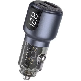 تصویر شارژر فندکی 75 وات Green Lion مدل Dual Port Car Charger PD+QC 75W Green Lion Dual Port Car Charger PD + QC 75W - Gray