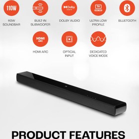 تصویر ساندبار جی بی ال مدل JBL Cinema SB120 JBL Cinema SB120, Dolby Digital Soundbar with Built-in Subwoofer for Deep Bass