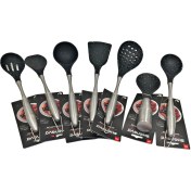 تصویر سرویس کفگیر ملاقه 7 پارچه سیلیکون دسته استیل برند شنگیا 