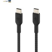 تصویر کابل تایپ سی به تایپ‌سی بلکین مدل Belkin BoostCharge Braided طول 1 متر 60 وات Belkin BOOST↑CHARGE™ Braided USB-C to USB-C 60W 1M Cable CAB004