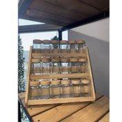 تصویر استند ادویه کشویی ۱۸ تایی ۳ طبقه مربع‎ 