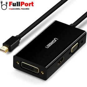 تصویر مبدل Mini Display به VGA+DVI+HDMI یوگرین مدل MD114-20418 UGREEN MD114-20418 Mini Display to VGA+DVI+HDMI Converter