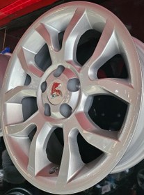 تصویر رینگ فابریک سایز۱۶ (۱۰۸×۵) نقره‌ای دنا+ توربو ۵ پیچ اروند Original wheel size 16" silver (5×108) Dena+TurboArvand