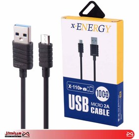 تصویر کابل تبدیل USB به microUSB ایکس انرژی مدل X-110 طول 1 متر USB to microUSB conversion cable X-Energy model X-110 length 1 meter