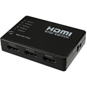 تصویر سوئیچ اچ دی ام آی ۵ پورت پلاستیکی ۴k 5PORT 4K HDMI SWITCH