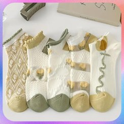 تصویر پک 5 تایی جوراب زنانه فانتزی ترکیبی 