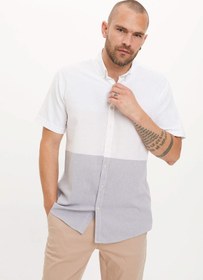 تصویر پیراهن تک نفره طوسی مدرن جیب دار مردانه برند Defacto کد 1590901530 
