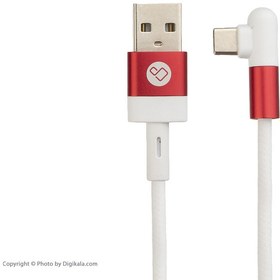 تصویر کابل تبدیل USB به USB-C پرووان مدل PCC405C طول 1 متر سفید کابل تبدیل