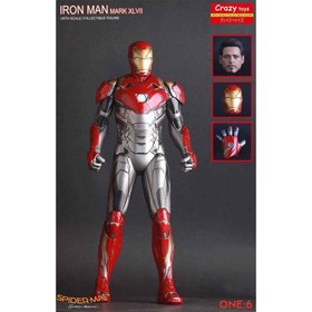 تصویر فیگور ایرونمن برند کریزی تویز مدل MARK 47 Carzy toys Iron Man MARK 47