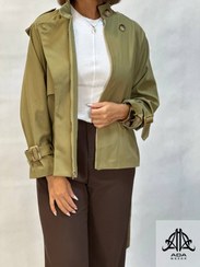 تصویر ترنچ کت زنانه یک طرفه پیش ژیله 