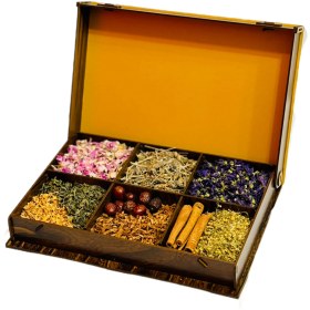 تصویر جعبه مستطیل طرح گل و مرغ 