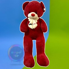 تصویر عروسک خرس بزرگ قرمز 180 سانتی متری 