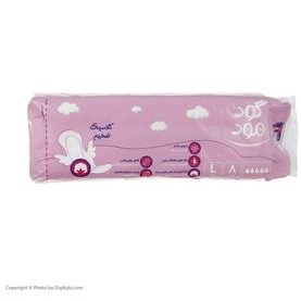 تصویر نوار بهداشتی بالدار کلاسیک ضخیم مشبک بنفش سایزبزرگ بسته 8 عددی گود مود Good Mood Purple Thick Sanitary Pads Large Size Pack Of 8