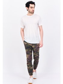 تصویر شلوار جگر مردانه با طراحی استتاری، ترکیب رنگ سبز برند gap Men Regular Fit Camouflage Jogger Pants, Green Combo