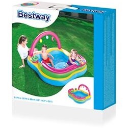 تصویر استخر بادی کودک با رنگین کمان و توپ ا کد bestway 52125 کد bestway 52125