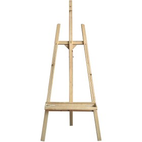 تصویر سه پایه بوم نقاشی تاشو دو شیار مدل چوبی با قابلیت تنظیم ارتفاع 