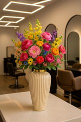 تصویر گلدان شیشه ای با رینگ طلایی کد 2 خطی 