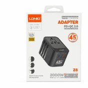تصویر آداپتور مسافرتی همه‌کاره الدینیو LDNIO Z8 (45W GaN) 