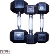 تصویر دمبل شش ضلعی طرح چرم صادراتی 