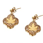 تصویر گوشواره ورق طلا ونکلیف پاییز 