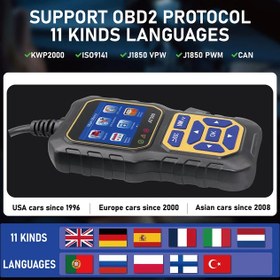 تصویر دیاگ خودرو OB2 برند AT500 AT500 Car OBD2 Scanner Code Reader Engine Fault Code Reader Scanner Light Auto Voltmeter CAN Diagnostic Scan Tool for All OBD II Protocol Cars Since 1996, Multilingual Support