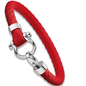 تصویر دستبند امگا رابر با قفل مشکی از استیل 