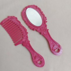 تصویر ست آینه شانه صورتی باربی رزینی 