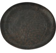 تصویر بشقاب ملامین گرد دفرمه قهوه ای 27سانت کد 027 (یک عددی) 