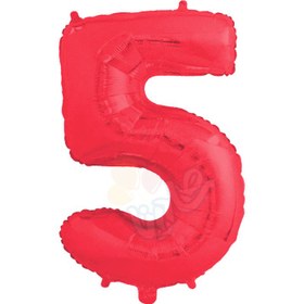 تصویر عدد فویلی پنج قرمز 