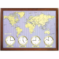 تصویر ساعت دیواری ریتم (RHYTHM) مدل CMW902NR06 Rhythm Clock- Around The World - CMW902NR06