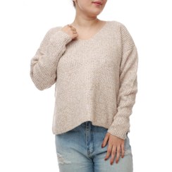 تصویر بلوز بافت یقه هفت کرم سایز L زنانه UP2FASHION 