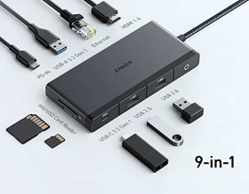 تصویر هاب 552 9-in-1 USB-C 4K HDMI مدل A8373H11 انکر Anker 552 9-in-1 USB-C 4K HDMI/A8373H11 Hub