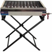 تصویر کباب پز گازی ۱۰ سیخ پایه دار تمام استیل معروفی 