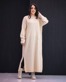 تصویر مانتو بافت زنانه مدل هانا جنس نخ آکریلیک 