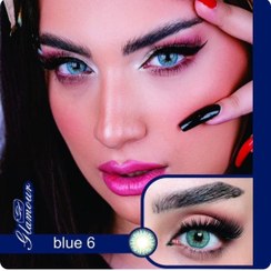 تصویر لنز چشم گلامور(سری جدید. تولید جدید.بسته بندی جدید) - آبی۶ Glamour