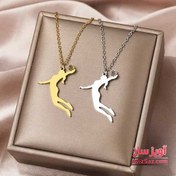 تصویر گردنبند والیبال کد 102406 با جنس استیل رنگ طلایی 