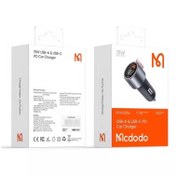 تصویر شارژر فندکی مک دودو مدل CC‑3690 – توان 75 وات با نمایشگر دیجیتال Mcdodo CC‑3690 75W Digital Display Fast Car Charger