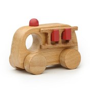 تصویر اسباب بازی چوبی ماشین آتش نشانی مهر سام 