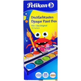 تصویر آبرنگ پلیکان 12 رنگ شاسی دار ا Pelikan 12 color Watercolours Pelikan 12 color Watercolours