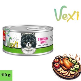 تصویر کنسرو پته ای گربه وکسی طعم مرغ و سیب 110 گرمی VEXI Cat adult With Chicken & apple 110 ML