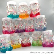 تصویر اسلایم خرسی استیکردار اودی 500 گرمی Bear slime with stickers, 500 grams