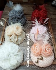 تصویر کلاه فرانسوی دوگل با گلهای حریر و اهاردار kolah faransavi kodak