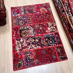 تصویر کلاژ فرش دستبافت مدل چهل تکه کد1158 Handwoven patchwork rug - Code۱۱۵۸