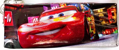 تصویر جامدادی مستطیلی تک زیپ چرمی مدل ماشین مک کوئین 