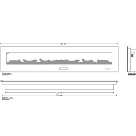 تصویر شومینه برقی LCD طول 250 سانتی متر 250 cm long LCD electric fireplace