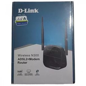 تصویر مودم روتر دی لینک مدل +DSL-124 N300 ADSL 